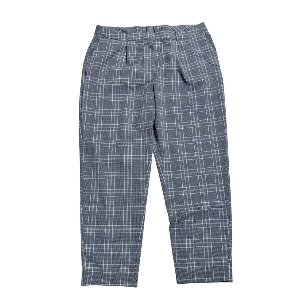 Old Navy NEW Taylor Straight Trouser Grey Plaid Extra High Rise Pants XXL Tall